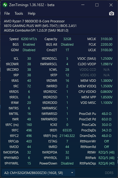 Screen Zentimings